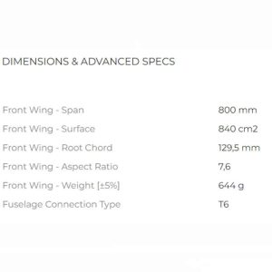Ala fontal sabfoil F800 dimensions
