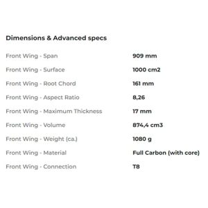 Ala rontal foil sabfoil Medusa Blatz Pro 909 specs